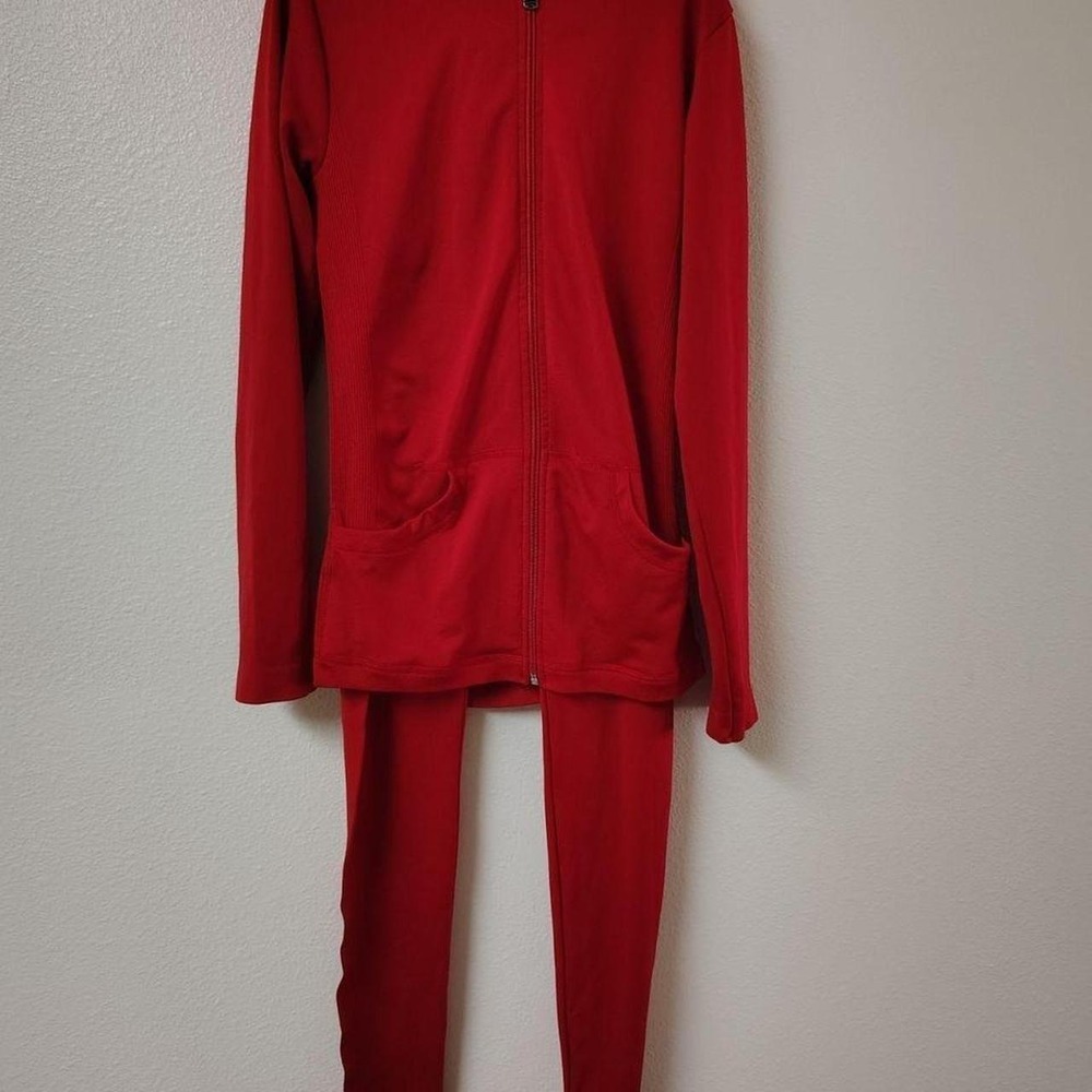 New Mix Womens Red 2 Piece Tracksuit Set Zip Up Hoodie and Leggings HD-32 OS